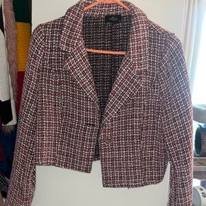 gingham cropped blazer